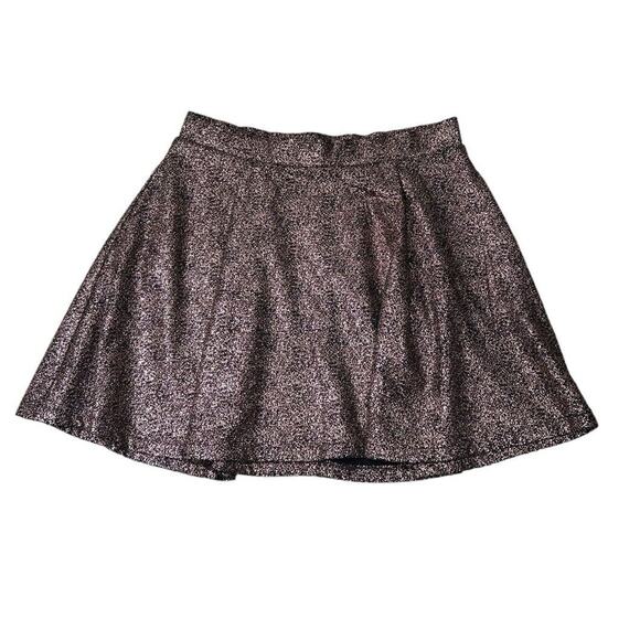 Torrid Skater Skirt Sz 1 (14/16) 1X Short Metallic Foil Bronze Copper Stretch - Picture 6 of 8